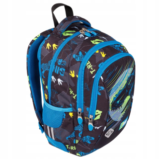 ST.RIGHT viackomorový školský batoh, čierny, Odtiene modrej, Multicolor, 20 l